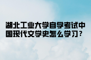 湖北工业大学自学考试中国现代文学史怎么学习？